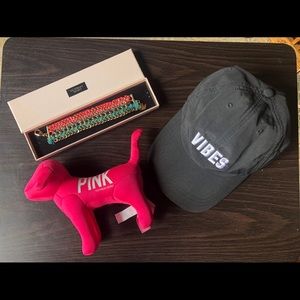 PINK tote and accessories